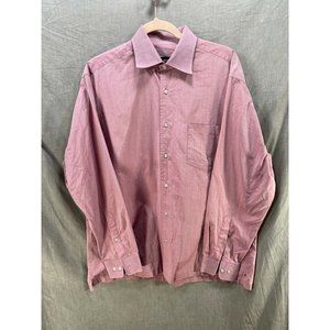 Hugo Boss Button Up Shirt Adult XL 16 1/2 34/35 Pink Long Sleeve‎ Casual Mens.